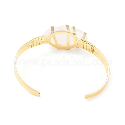 Natural Quartz Crystal Horse Eye Beaded Cuff Bangle&nbsp;G-D458-01G-01-RS