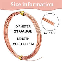 銅ワイヤー  半円  生（メッキなし）  0.8x0.4mm  約19.69フィート（6m）/バンドル&nbsp;CWIR-WH0010-05A