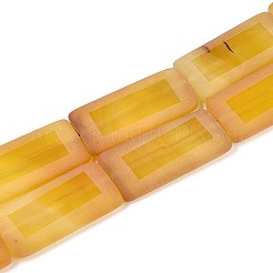 天然黄色の瑪瑙のビーズ連売りを染めた  長方形  艶消し  39~41x20~21x6~7.5mm  穴：1~1.6mm  約9個/連  14.25''（36.2センチメートル）&nbsp;G-T144-25A