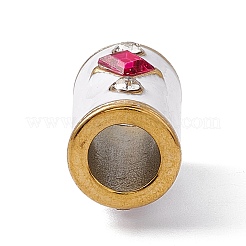 Golden Tone 304 Stainless Steel Cubic Zirconia European Beads&nbsp;LS-STAS-E179-17G-01