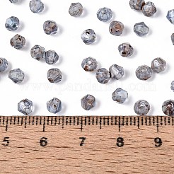 ピカソ ベーキングペイント ガラスシードビーズ  双円錐形  濃いグレー  4~4.5x3.5~4mm  穴：0.9~1.2mm  約6165個/ポンド&nbsp;SEED-N007-37A