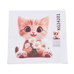 動物柄のPVC防水粘着ステッカー  壁のステッカー  猫の形  112~120x113~120x0.2mm&nbsp;STIC-K001-04D