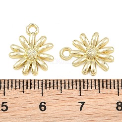 合金チャーム  花のチャーム  長持ちメッキ  ラックめっき  ゴールドカラー  14.5x12x2.5mm  穴：1.4mm&nbsp;AL-CBA1FD3-24G-02