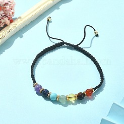 Natural & Synthetic Mixed Gemstone Braided Bead Bracelets&nbsp;BJEW-TA00325