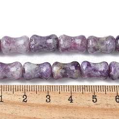 天然レピドライト/パープルマイカストーンビーズ連売り  竹の棒  12.5x8.5mm  穴：1.2mm  約30個/連  14.96''（38センチメートル）&nbsp;G-M445-B02-01