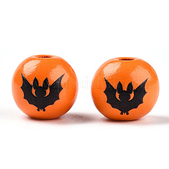 Halloween Theme Wood European Beads&nbsp;WOOD-N016-04I