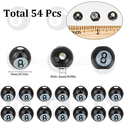 54Pcs Glazed Porcelain Round Beads&nbsp;PORC-SC0001-09