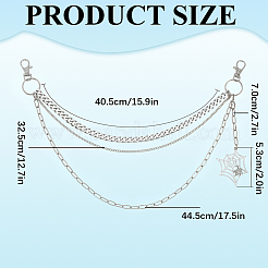 Halloween Theme Alloy Multilayer Chain Belts for Pants&nbsp;AJEW-WH20018-132