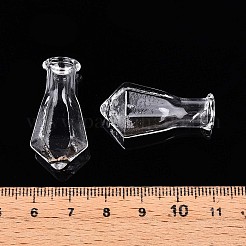 ガラスボトル  ビーズの容器  コーン  透明  3.15~3.2x1.55~1.6cm  穴：6mm&nbsp;AJEW-N002-12