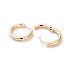 ラックメッキブラスフープピアス  長持ちメッキ  18KGP本金メッキ  17x17x2.5mm  ピン：1mm&nbsp;EJEW-S241-12G