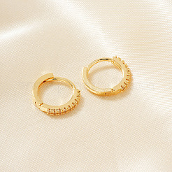 Elegant Brass Clear Cubic Zirconia Hoop Earrings&nbsp;GX1044-1