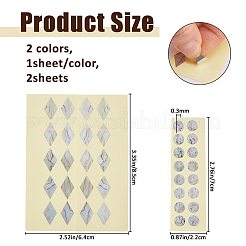 ギター指板装飾用プラスチック絵ステッカー2枚2スタイル  淡黄色  70~85x22~64x0.3mm  1枚/スタイル&nbsp;AJEW-FH0007-47