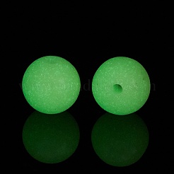 ルミナスキャンディーカラーガラスビーズ  暗闇で光る  ラウンド  ライトカーキ  6mm  穴：0.8mm&nbsp;GLAA-E031-01A-08
