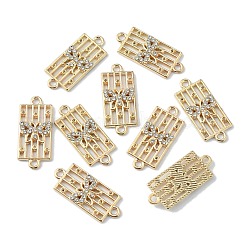 合金ラインストーンコネクタチャーム  蝶の長方形  ライトゴールド  ライトゴールド  26x11x2~2.5mm  穴：1.8mm&nbsp;X1-FIND-TAC0014-55