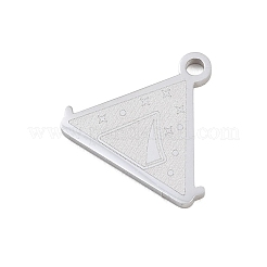 304ステンレスペンダント  テントのチャームが付いた三角形  ハンドポリッシュ  ステンレス鋼色  15x17x1.4mm  穴：1.8mm&nbsp;SA-CBAE30B-04A-P