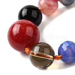 Natural Mixed Stone & Glass Round Beads Strands&nbsp;G-C188-01