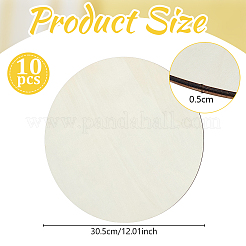 MDFボード  フラットラウンド  ベージュ  305x5mm&nbsp;WOOD-WH0024-197