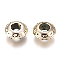 ニッケルフリーおよび鉛フリーの金合金ヨーロッパビーズ  長持ちメッキ  大穴ロンデルビーズ  11x5mm  穴：4.5mm&nbsp;PALLOY-J219-028-NR