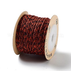 ポリエステルツイストコード  ラウンド  DIYのジュエリーには  ブラック  1.2mm  約38.28ヤード（35m）/ロール&nbsp;OCOR-G015-01B-13