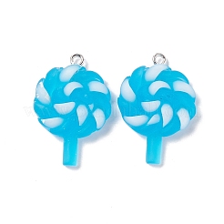 Frosted Luminous Resin Pendants&nbsp;RESI-G046-10P