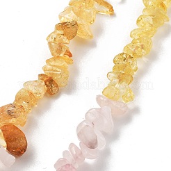 Natural Quartz Crystal & Rose Quartz & Citrine Beads Strands&nbsp;G-L610-A23-01