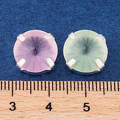 ラインストーンを丸い形で縫います  フロストK9ガラスラインストーン  マルチ連リンク  真鍮パーツ  銀  13x7mm&nbsp;GLAA-K069-03A-S