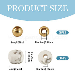50Pcs Natural Howlite Beads&nbsp;G-TAD0001-09