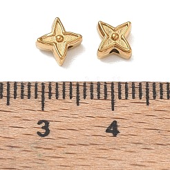 304ステンレススチールビーズ  スター  イオンプレーティング（ip）  18KGP本金メッキ  5x5x3.5mm  穴：1.3mm&nbsp;SA-CBA740F-03G