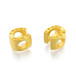 合金ビーズフレーム  大穴ビーズ  馬蹄  マットゴールドカラー  10x9.5x7.5mm  穴：4.5mm&nbsp;LS-FIND-A017-11MG