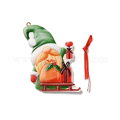 Christmas Santa Claus Resin Pendant Decorations&nbsp;HJEW-K041-01
