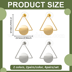 4Pairs 2 Colors Iron Stud Earrings&nbsp;EJEW-HY0001-13