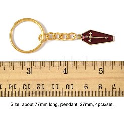 4Pcs Alloy Enamel Keychains&nbsp;KEYC-FS00036-01
