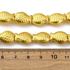 電気メッキガラスビーズセット  魚  黄金メッキ  14x10x6mm  穴：1mm  約29個/連  15.51''（39.4センチメートル）&nbsp;EGLA-H109-04