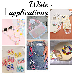 105pcs 7 colors Opaque & Transparent Acrylic Linking Rings&nbsp;OACR-PH0001-99