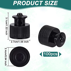 プラスチックppネジハンドプッシュプルキャップ  スポーツドリンクボトル用  洗剤ボトル  ブラック  27x31mm  内径：24mm&nbsp;FIND-WH0159-14A