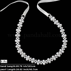 ABS Plastic Pearl Bridal Belt for Wedding Dress&nbsp;AJEW-WH20077-017