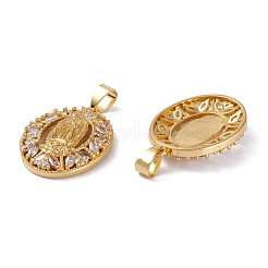 Brass Micro Pave Clear Cubic Zirconia Pendants&nbsp;ZIRC-M116-19G