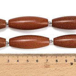 合成ゴールドストーン金砂石ビーズ連売り  ライス  40.5~41.5x14~14.5mm  穴：1.2mm  約9個/連  15.20''~15.55''（38.6~39.5センチメートル）&nbsp;G-L654-G21-01B
