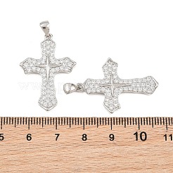 Brass Micro Pave Clear Cubic Zirconia Pendants&nbsp;CU-CBA7E9C-12B-P