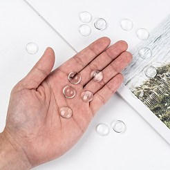 Transparent Glass Cabochons&nbsp;X-GGLA-R026-15mm