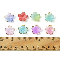 120 個 8 色のアクリルビーズキャップ  5  - 花びらの花  ミックスカラー  17.5x18x5mm  穴：1.2mm  15個/カラー&nbsp;OACR-FS0001-83