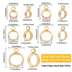 50Pcs 5 Style 201 Stainless Steel Tube Bails&nbsp;STAS-BBC0001-39