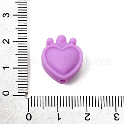 シリコーン焦点ビーズ  ハート＆クラウン  蘭  17x14x8mm  穴：2.5mm&nbsp;SL-CBAE51E-06C