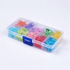 プラスチック編み物  かぎ針編みロッキングステッチマーカーホルダー  ミックスカラー  22x11x3mm  約120個/箱&nbsp;KY-TAC0003-01