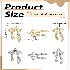 12Pcs 2 Colors Rack Plating Alloy Pendants&nbsp;FIND-LP0005-03