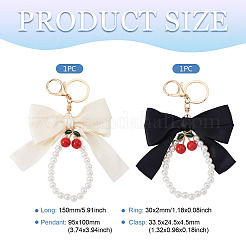 2Pcs 2 Colors Polyester & Alloy & Plastic Keychains&nbsp;KEYC-TA0001-52B