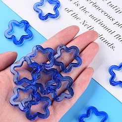 透明なアクリルビーズ  花  ミックスカラー  30x30.5x5mm  穴：1.8mm  約340個/500g&nbsp;MACR-S373-24-B