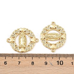 Brass Pave Cubic Zirconia Connector Charms&nbsp;KK-L251-21G-01