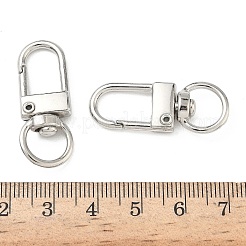 合金回転式ナスカン  ラックめっき  長持ちメッキ  プラチナ  33x13x5.5mm  穴：6x9.5mm&nbsp;FIND-H056-02P