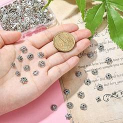 200 個 10 スタイル チベット スタイル合金ビーズ キャップ  花  アンティークシルバー  6~9x6~9x2~3mm  穴：1~1.6mm  20個/スタイル&nbsp;TIBE-CJ0001-22
